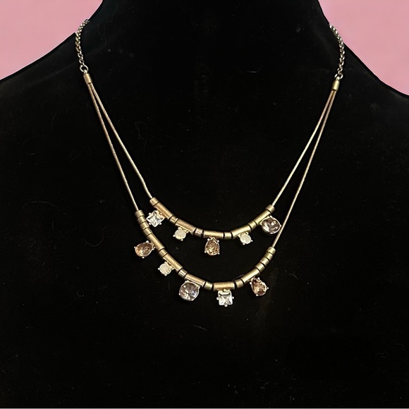 LOFT Jewelry - Vintage Loft gold tone layered opal and rhinestone necklace